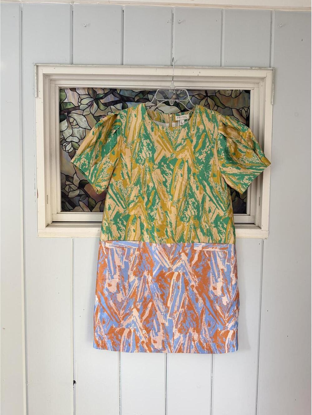 See U Soon Colorblock Patterned wedding guest Dress Size S NWT